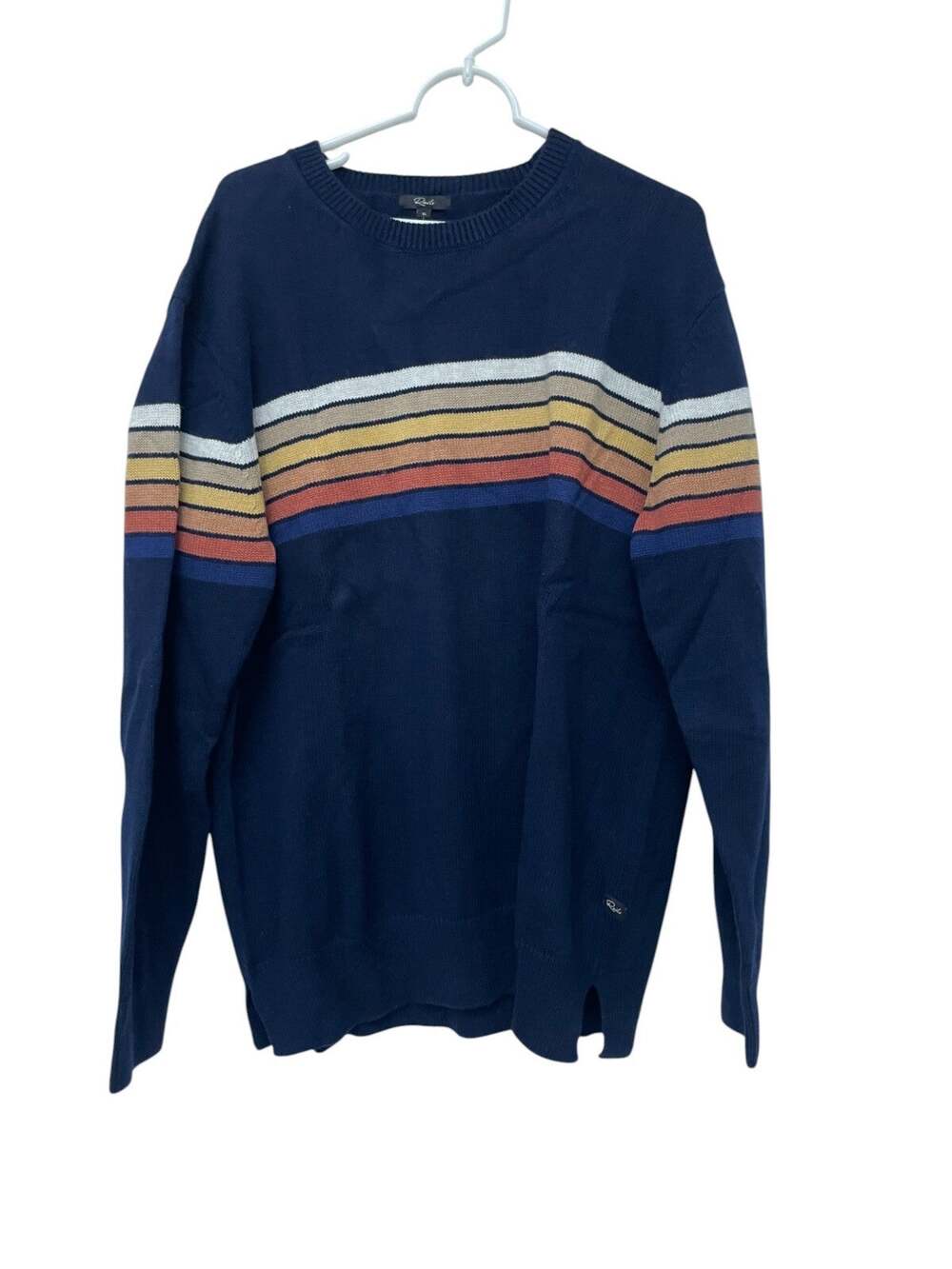 Rails Sweater XL Kurayo Rainbow 90s Oasis Nostalgia Retro Stripes Wool Blend NWT